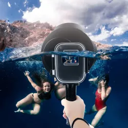 Tauchkuppelanschluss - wasserdichtes Filtergehäuse - umschaltbar - für GoPro Hero 7 6 5 Schwarz