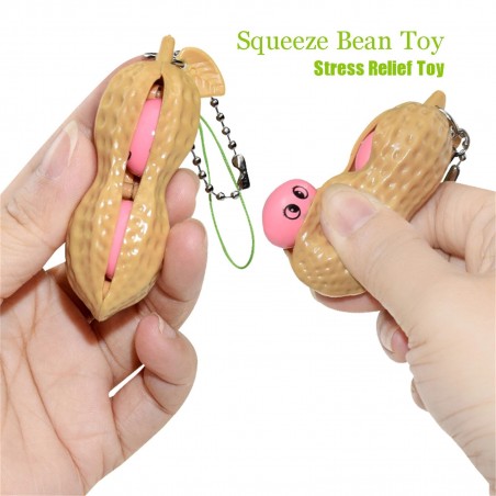 Squeeze Bean - Anti-Stress-Spielzeug - mit Schlüsselanhänger