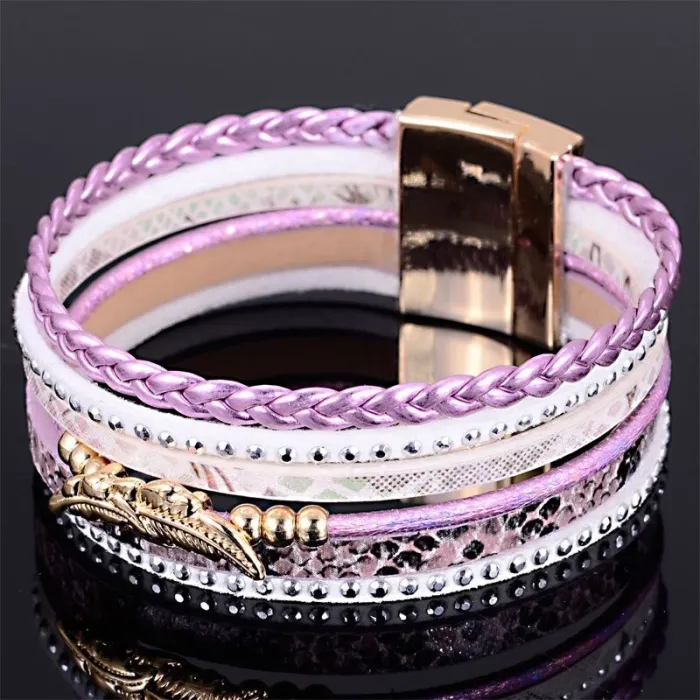 Multilayer bracelet - with crystals / magnetic buckleBracelets