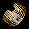 Luxuriöses Armband mit rechteckiger Uhr - offenes Design