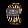 Luxuriöses Armband mit rechteckiger Uhr - offenes Design
