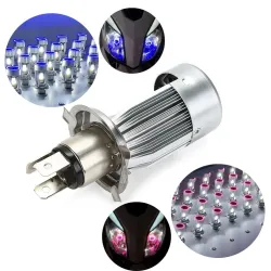 Motorrad / Auto Glühbirne - LED - DRL - Angel Eye - blau / pink - H4 - BA20D