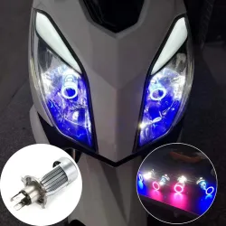 Motorrad / Auto Glühbirne - LED - DRL - Angel Eye - blau / pink - H4 - BA20D