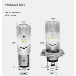 Motorrad Glühbirne - LED CREE - H4 - BA20D - DC 9V~85V - 20W 1400LM - 6500K