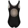One piece swimming suit - black racer back - hollow-outBeachwear