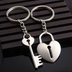 Paar Schlüsselanhänger - Schlüssel / Herzschloss - 2 Stück