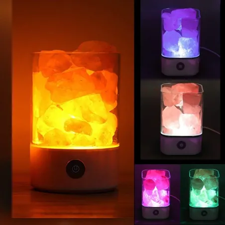 Kristallsalzlampe - negatives Ionenlicht - USB