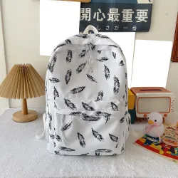 Modischer Rucksack - großes Fassungsvermögen - mit Hunde- / Schmetterlings- / Federdruck