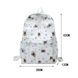 Modischer Rucksack - großes Fassungsvermögen - mit Hunde- / Schmetterlings- / Federdruck