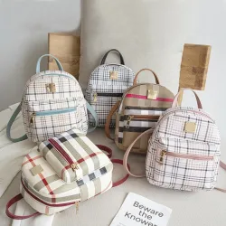 Kleiner karierter Rucksack - Umhängetasche