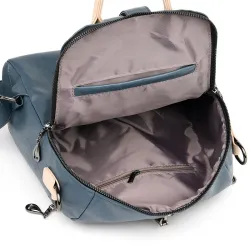 Multifunktionaler Rucksack - Leder-Umhängetasche - mit Reißverschlüssen