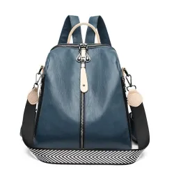 Multifunktionaler Rucksack - Leder-Umhängetasche - mit Reißverschlüssen