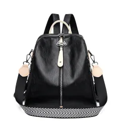Multifunktionaler Rucksack - Leder-Umhängetasche - mit Reißverschlüssen