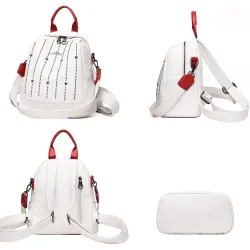 Luxuriöser Multifunktionsrucksack - Umhängetasche - mit Nieten - echtes Leder