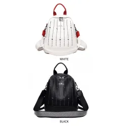 Luxuriöser Multifunktionsrucksack - Umhängetasche - mit Nieten - echtes Leder