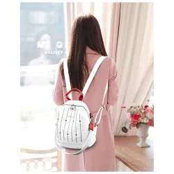 Luxurious multifunctional backpack - shoulder bag - with rivets - genuine leatherBackpacks