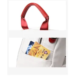 Luxuriöser Multifunktionsrucksack - Umhängetasche - mit Nieten - echtes Leder