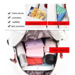 Luxuriöser Multifunktionsrucksack - Umhängetasche - mit Nieten - echtes Leder