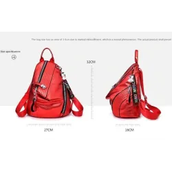 Fashionable backpack - anti-theft zippers - with decorative keychainBackpacks