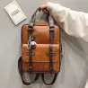 Vintage Lederrucksack - mit Anti-Diebstahl-Reißverschlüssen / Schnallen - wasserdicht