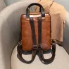Vintage Lederrucksack - mit Anti-Diebstahl-Reißverschlüssen / Schnallen - wasserdicht