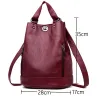Fashionable leather backpack - multifunction vintage shoulder bag - large capacityBackpacks