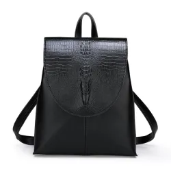 Fashionable leather backpack - shoulder bag - snakeskin patternBackpacks