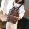 Vintage Lederrucksack - mit Anti-Diebstahl-Reißverschlüssen / Schnallen - wasserdicht