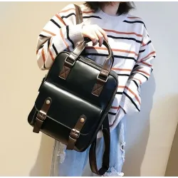 Vintage Lederrucksack - mit Anti-Diebstahl-Reißverschlüssen / Schnallen - wasserdicht