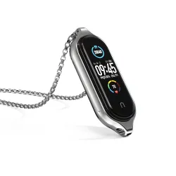 Double hole pendant - with necklace - stainless steel - for Xiaomi Mi Band 5Necklaces