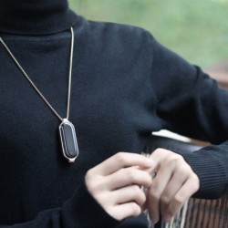Doppelloch-Anhänger - mit Halskette - Edelstahl - für Xiaomi Mi Band 5