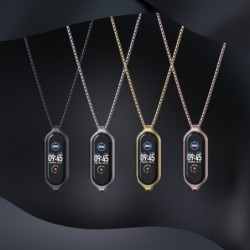 Double hole pendant - with necklace - stainless steel - for Xiaomi Mi Band 5