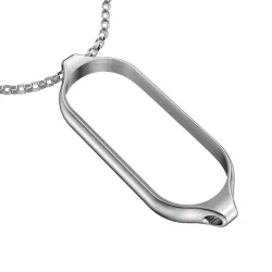 Double hole pendant - with necklace - stainless steel - for Xiaomi Mi Band 5Necklaces