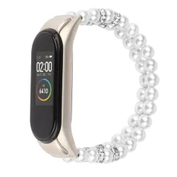 Elastisches Armband mit Perlen / Kristallen - Armband - für Xiaomi Mi Band 3 / 4 / 5 / 6
