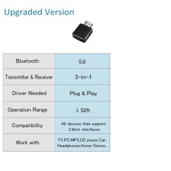 KN330 - USB - Bluetooth - Sender - Audioempfänger - 3,5 mm AUX-Buchse - 3 in 1 Adapter