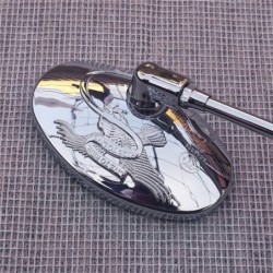 Universelle ovale Motorradspiegel - Chrom - 10mm Gewinde - Adlerzeichen
