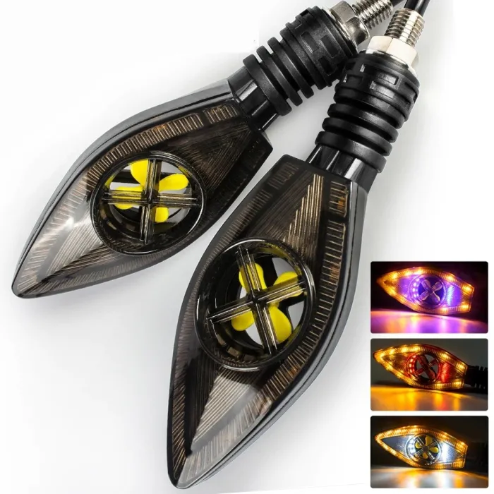 Motorcycle turn / signal lights - super bright - LED / DRL 12V - 2 piecesTurning lights