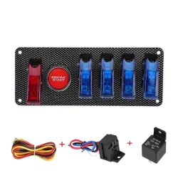 Auto-Rennwagen-Zündschalter-Panel - 5 LED - Motorstart-Druckknopf - DC12V/20A
