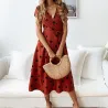 Vintage polka dot dress - short sleeve - v-neckDresses