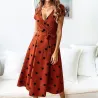 Vintage polka dot dress - short sleeve - v-neckDresses