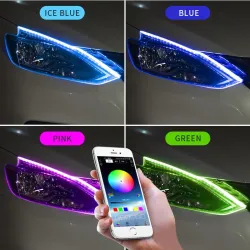 Auto LED-Lichtleiste - flexibel - wasserdicht - DRL - RGB - Bluetooth-Steuerung / Fernbedienung - 12V - 2 Stück
