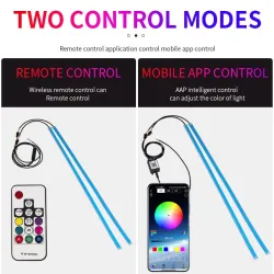 Car LED strip light - flexible - waterproof - DRL - RGB - Bluetooth control / remote - 12V - 2 piecesLED strips