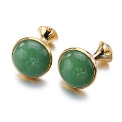 Luxurious cufflinks - with green opal
