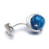 Elegant silver cufflinks - with rotatable blue earth globe
