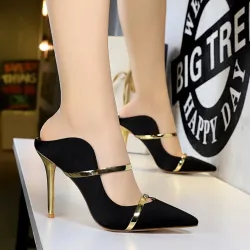 Sexy dünne High Heels - Low Cut - Slip-On Sandalen