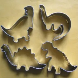 Ausstechform - Dinosaurierform - Edelstahl - 4 Stück