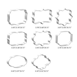 Ausstechform - oval / rechteckig / quadratisch - Edelstahl - 8 Stück