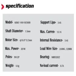 SKYSTARS KOKO - 1404 3000KV / 3800KV / 4600KV - bürstenloser Motor - für FPV Racing Drone