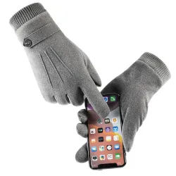 Elegante warme Handschuhe – Touchscreen-Funktion – mit Zierknopf