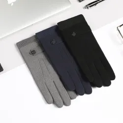 Elegante warme Handschuhe – Touchscreen-Funktion – mit Zierknopf